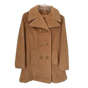 Sears Women's Vintage Coat 60s 70s Dry Clean Double-breasted Gold Button Mod